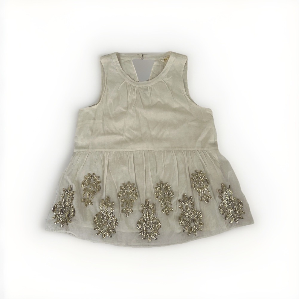 Maeve By Anthropologie Sleeveless Sequin Blouse Top Women Sz Small Cotton NWT